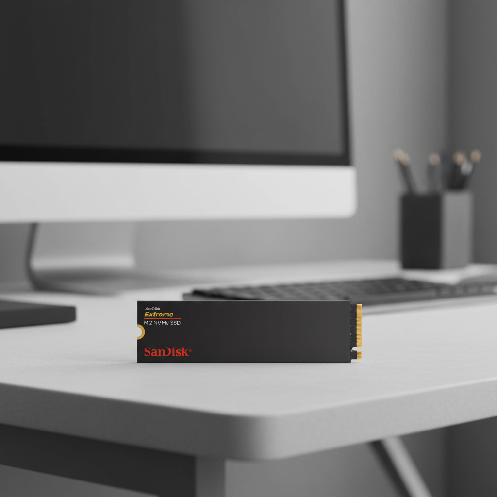 SanDisk Extreme NVMe Gen4 M.2 SSD fast internal solid state drive designed for high-performance computing, gaming, and content creation workflows