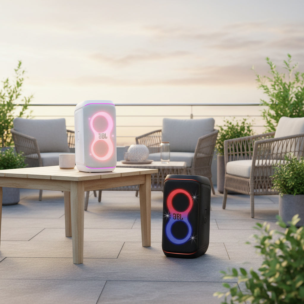 JBL PartyBox Club 120 Portable Party Speaker Black and White
