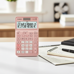Casio JF-120FM desk calculator on a professional accounting desk.

Pink Gray