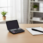 Casio LC-160LV-BK practical calculator on a modern office desk.