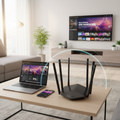 Mercusys MR50G AC1900 dual band gigabit WiFi router with 6 antennas, 1900Mbps combined speed, Gigabit ports, and strong home wireless coverage for gaming and streaming