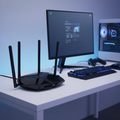Mercusys MR80X AX3000 WiFi 6 dual band router with 4 antennas, Gigabit ports, VPN support, and high-speed 2402Mbps performance for gaming and home networking