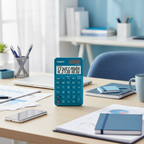 Casio SL-310UC portable calculator on a modern office desk.

SL-310UC-BU SL-310UC-PK