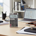 Casio SX-320P portable calculator on an executive office desk.