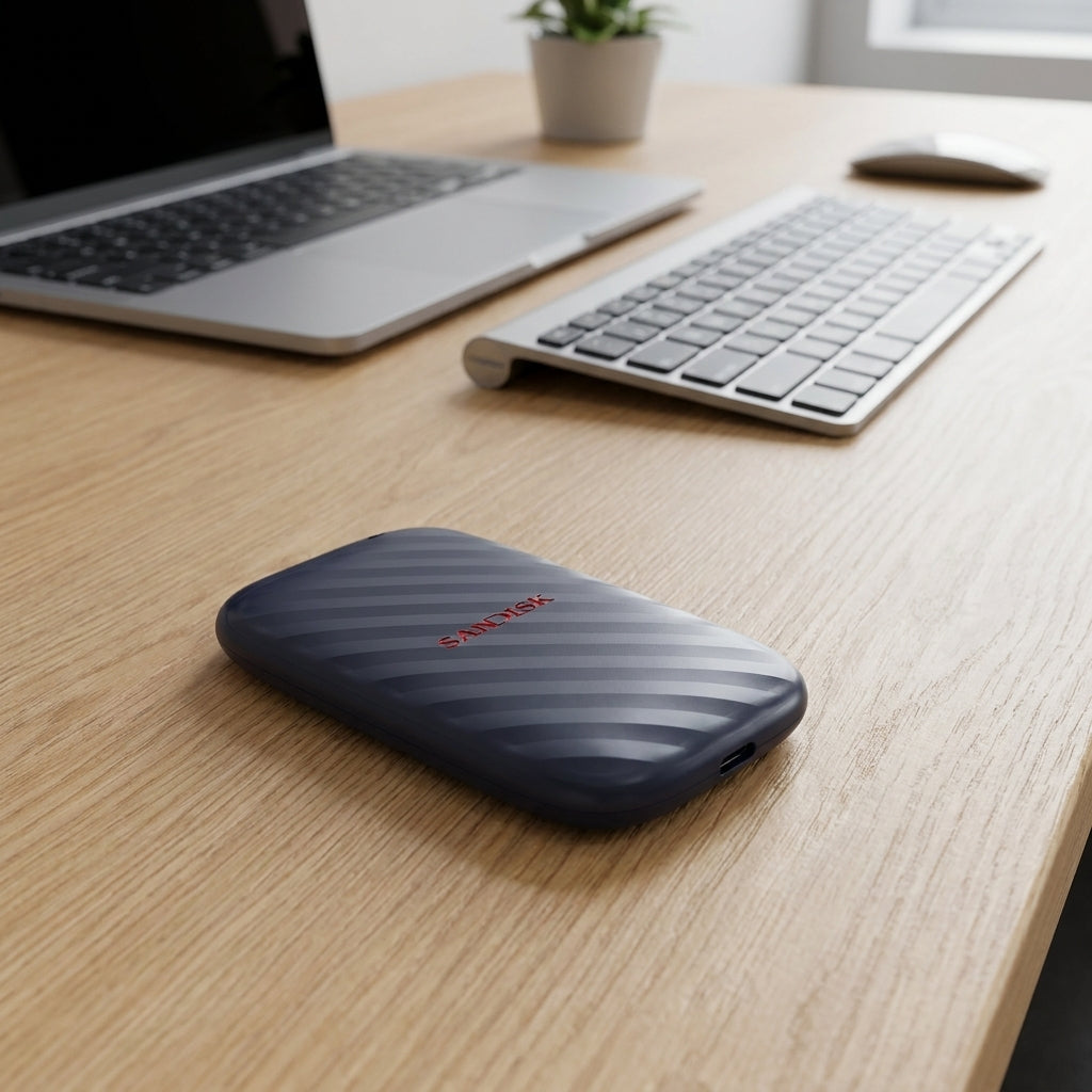 SANDISK® Portable SSD (SDSSDE10) USB 3.2 Gen 2 – Up to 600MB/s External SSD for PC, Mac & Creative Storage