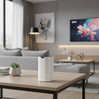 TP-Link Deco S7 mesh WiFi system placed on a living room table in a modern home setup.

1-Pack 3-Pack