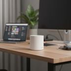 TP-Link Deco X10 Mesh Wi-Fi 6 unit on a modern office desk with a blurred workspace background.

1-Pack 2-Pack 3-Pack