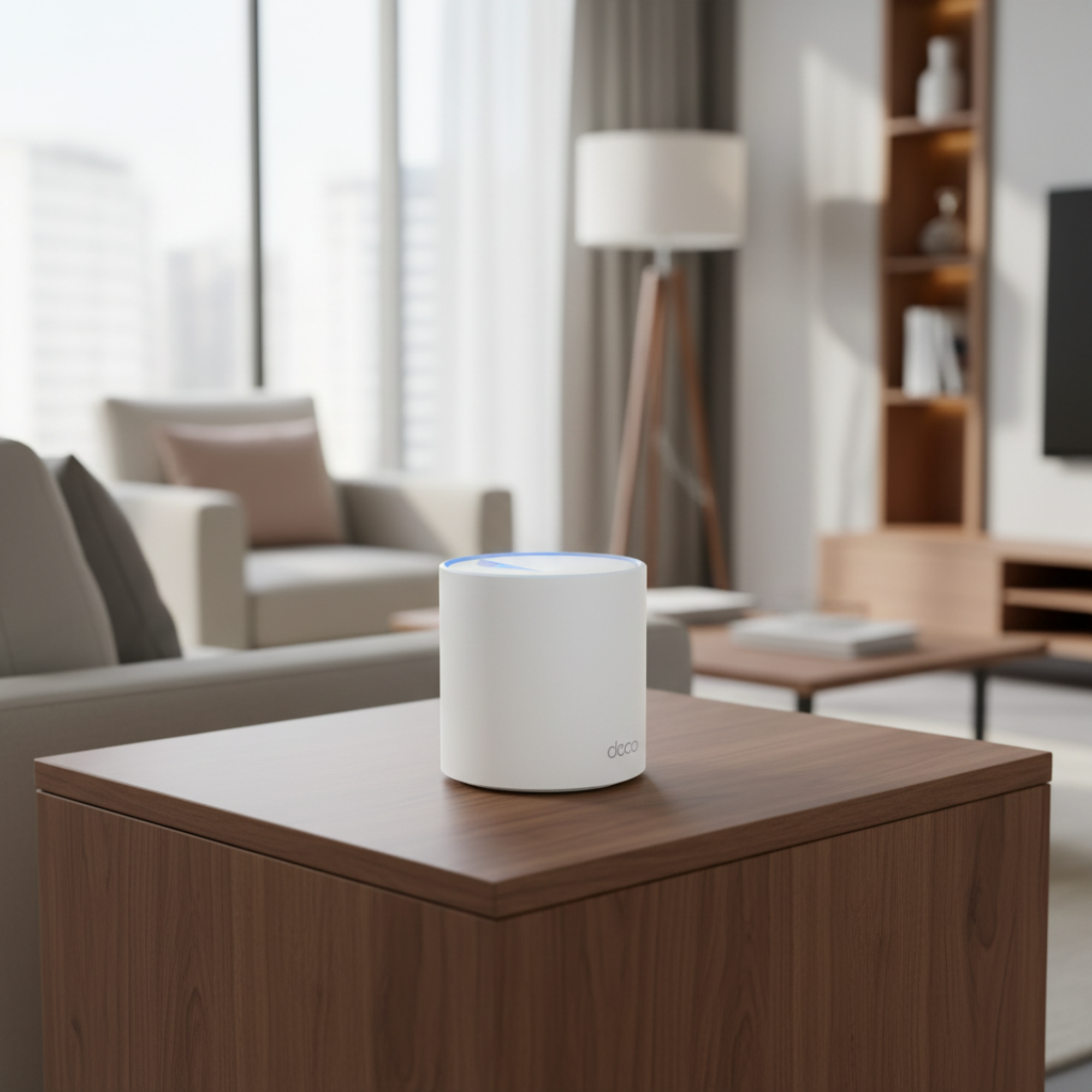 TP-Link Deco X20 AX1800 Whole Home Mesh WiFi 6 System on a modern living room table.

1-Pack 2-Pack 3-Pack