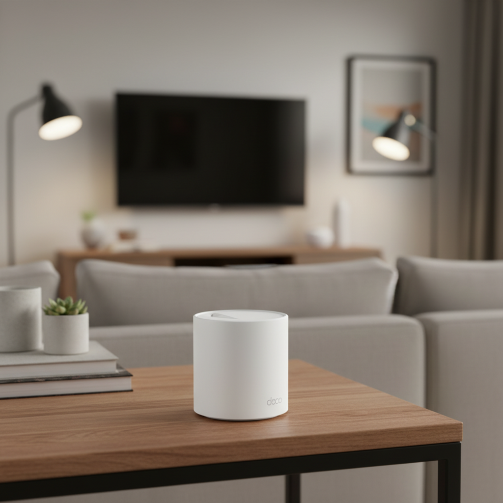 TP-Link Deco X50 AX3000 mesh WiFi system placed in a modern living room providing whole home WiFi coverage.

1-Pack 2-Pack 3-Pack