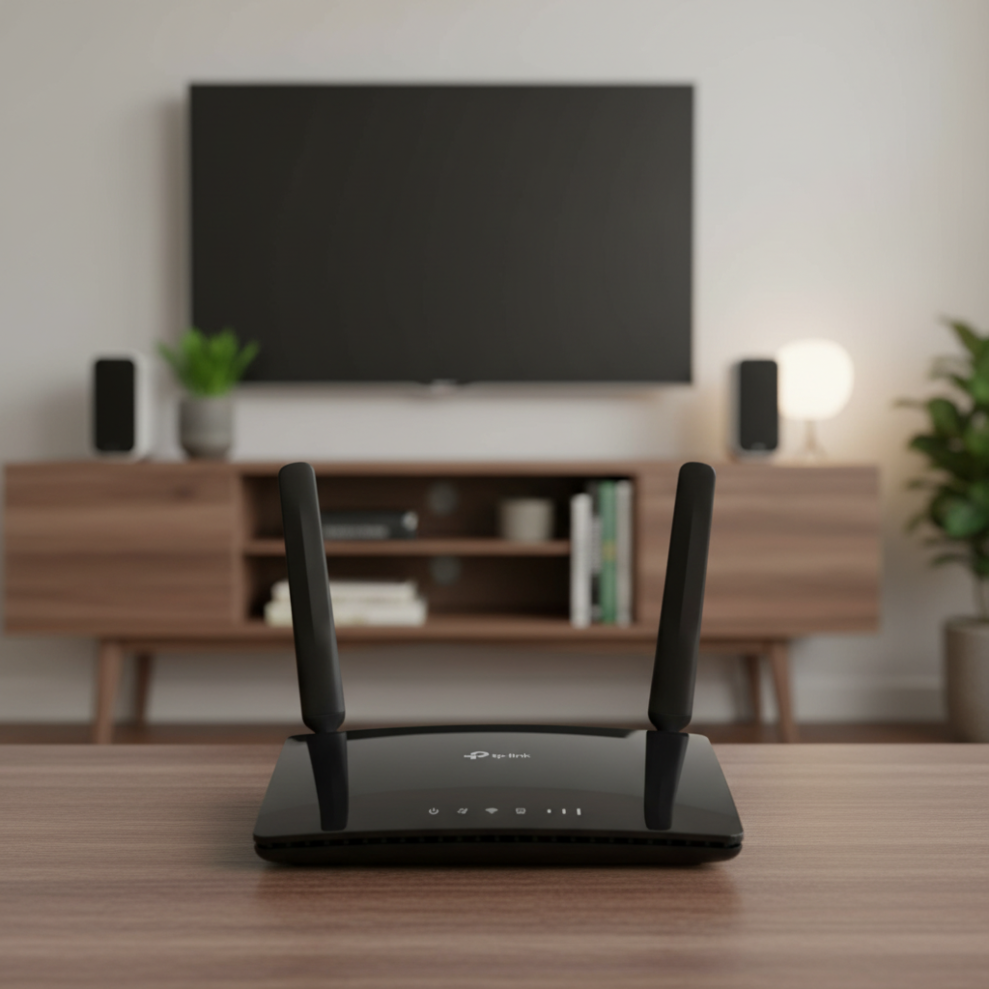 TP-Link TL-MR6400 LTE router providing backup internet for a smart home.