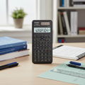 Casio fx-991MS-2 scientific calculator on an engineering study desk.